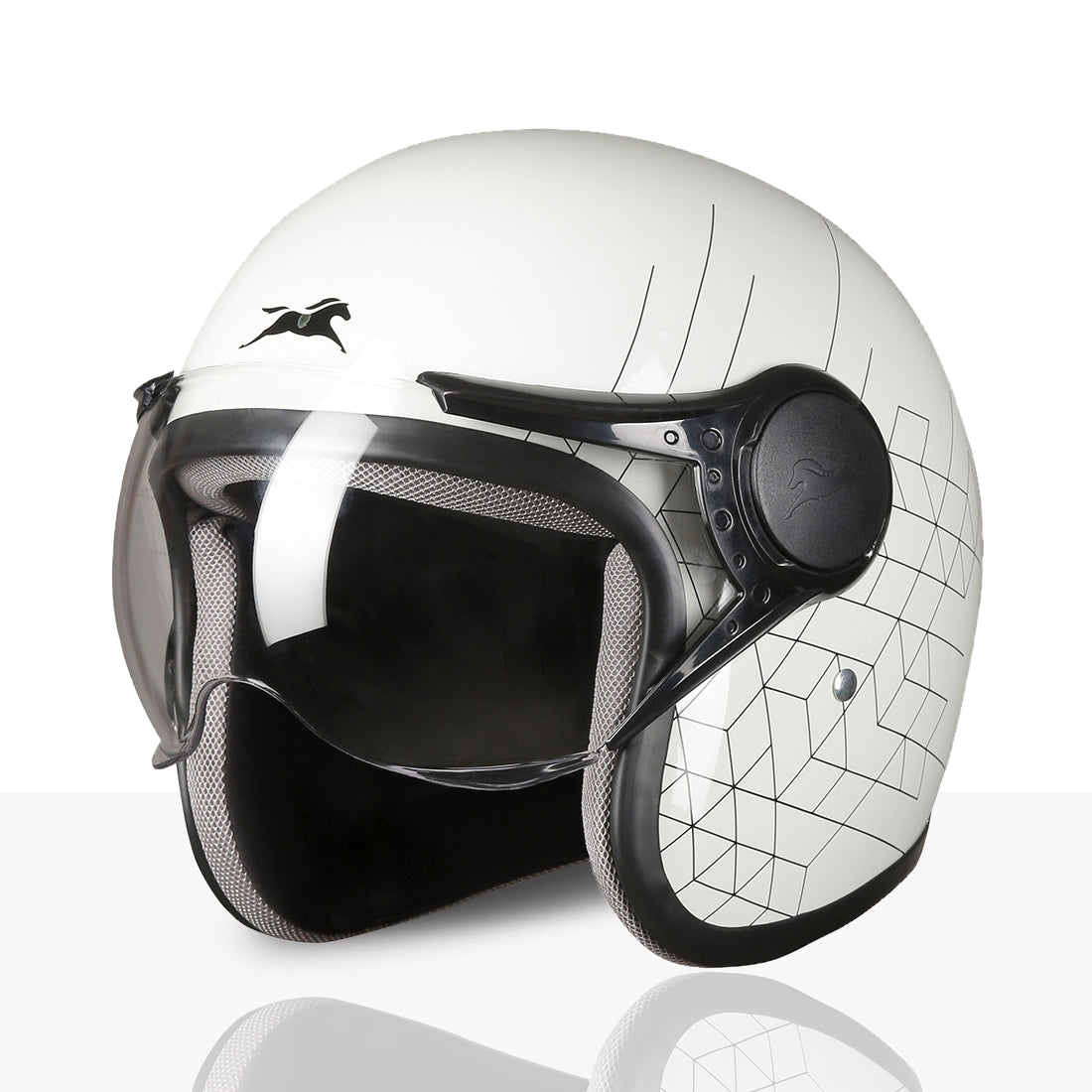 TVS Cruisetown Open Face Helmet – Stylish & Safe Helmet for Riders | ISI & DOT Certified | Premium Protection for Men & Women | Comfortable, Durable & Lightweight Design with Visor